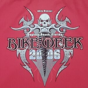 Biker Design 2006 65th Annual Bike Week Daytona Beach Florida Button Up